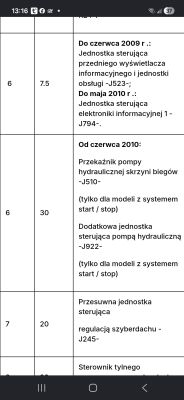 Audi Q7 4L 2013 - pobór prądu 0,40A po bezpiecznikach 1 i 6, VCDS wskazuje klamkę