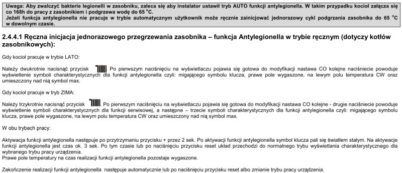 Jak ustawić funkcję antylegionella w Termet Gold Plus 25kW? Co oznaczają parametry na wyświetlaczu?