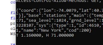 Screenshot with JSON Processing Results Screenshot showing JSON code and data processing result.