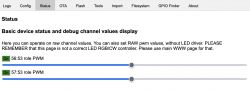 User interface displaying device PWM channel settings.