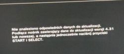 Nie znaleziono odpowiednich danych do aktualizacji Ps3