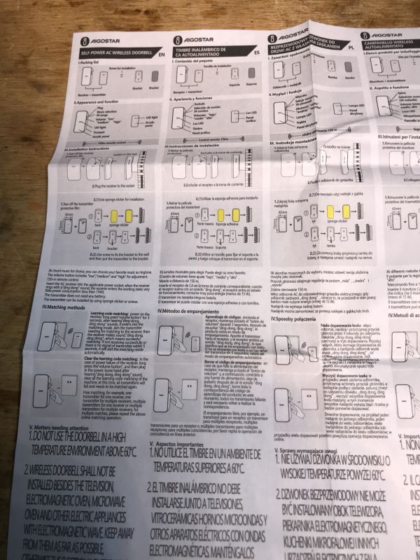 Wireless Doorbell User Manual User manual for a self-powered wireless doorbell.