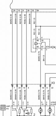 Schemat elektryczny układu centralnego zamka z przekaźnikami.