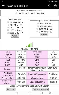 Dobór operatora dla lokalizacji 52.0475163438836, 23.134999055934546 z routerem b818