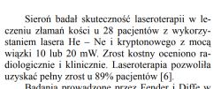 Text excerpt about the effectiveness of laser therapy in treating fractures.