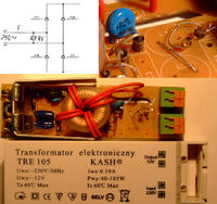 Transformator elektroniczny TRE 105 KASH 40-105 W - naprawa