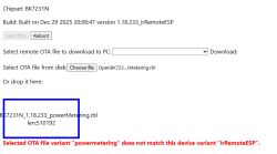 OTA error: file variant powermetering does not match device irRemoteESP