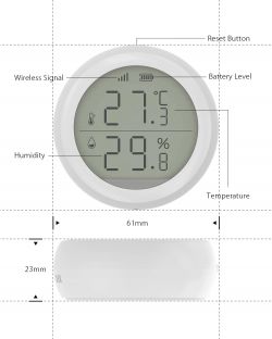 Zigbee temperature/humidity sensor with LCD TS0201 RSH-Z-Bee-HS01 Tuya