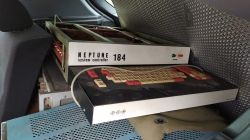 Old Neptune 184 system controller and keyboard in a car trunk