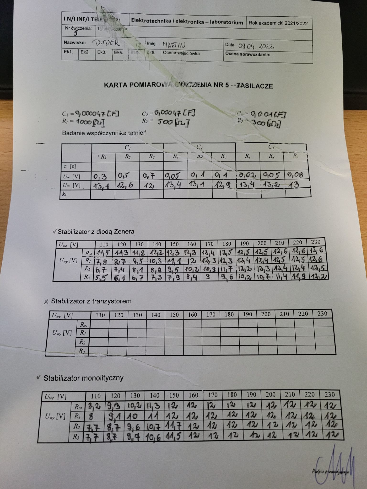 Tworzenie Sprawozdania Z Laboratorium - Elementy Półprzewodnikowe I ...