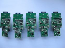 PCBs with C-Chip C-8133U Modules Five green PCBs with C-Chip C-8133U modules.