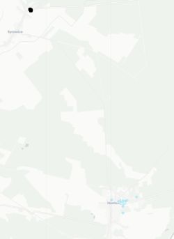 Mapa okolic Sycowic i Nietkowa z czarną kropką w lewym górnym rogu i niebieskimi punktami przy Nietkowie