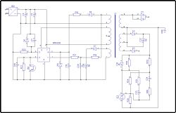 Schemat elektroniczny z układem MR4030 i transformatorem U1