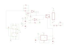 Schemat elektroniczny z układami LM358D i NE555 oraz różnymi rezystorami i kondensatorami
