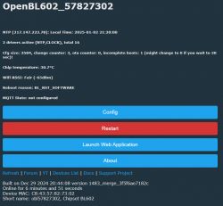 Device interface for OpenBL602 with status and configuration information.