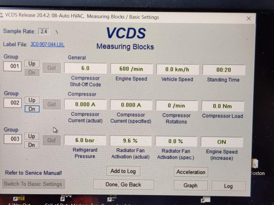 VCDS VW Passat B6 Tdi BMP Engine Measuring Blocks, 47 OFF