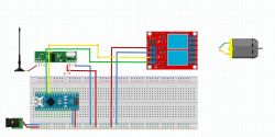 Arduino + przekaźnik 2 kanałowy + silnik dwubiegunowy