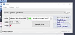 Zadig - USB Driver Installation Screenshot of Zadig software for USB driver installation