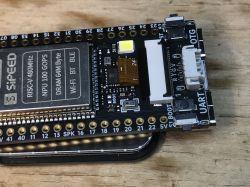 Sipeed M1s Dock Module on PCB Sipeed M1s Dock module with ports and components on a PCB.