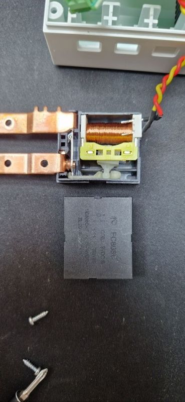 Interior of a Three-Phase Energy Meter Interior of a three-phase energy meter with open casing