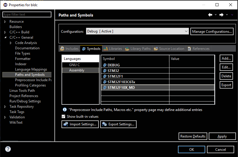 Import projektu eclipse ac6 stm32 undefined reference itd..