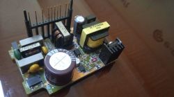 Printed circuit board with electronic components for a power supply