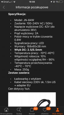Jaki zasilacz do hulajnogi HiBoy S2 Lite 250 W 20 km/h? Gdzie kupić?