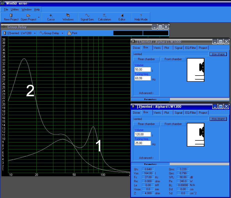 subwoofer + kolumny, projekt