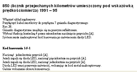 Jak skasowac palacy sie servis po zmianie oleju w volvo 850