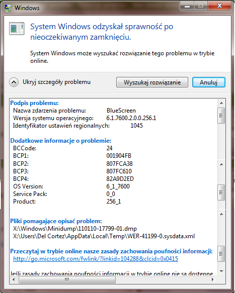 Blue Screen i reset podczas grania na ATI x1950 Pro, AMD Athlon x2 3800+