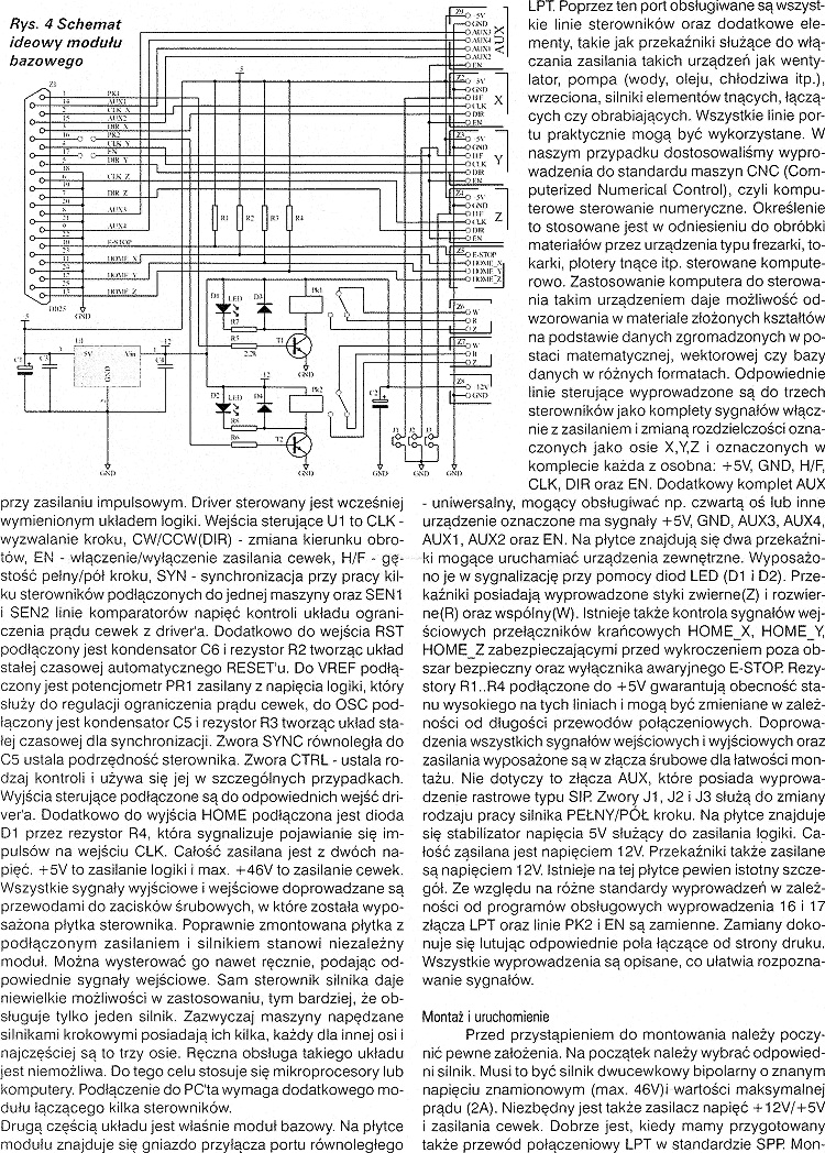 Schemat płytki sterownika silnika krokowego poszukuję.