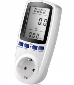 Watomierz elektroniczny z wyświetlaczem LCD i czterema przyciskami funkcyjnymi
