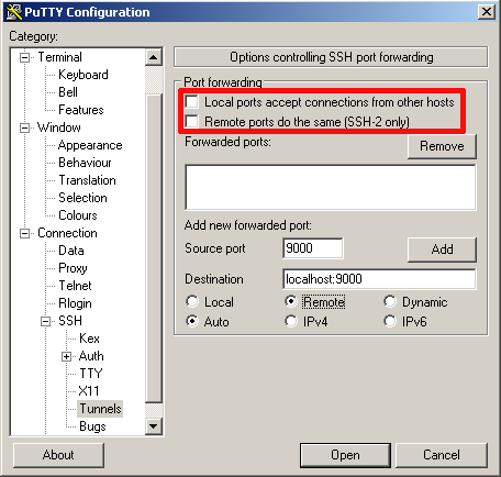 Jak skonfigurować SSH tunel z PuTTY dla przekierowania portów?