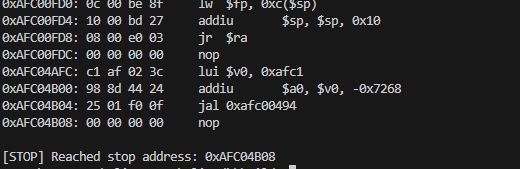 Running a simple MIPS emulator in Python for ALI M3801 firmware (Hello World)