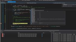 Screenshot of Visual Studio environment with open C# code in debugging mode.