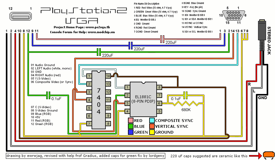PS2 podłączenie do monitora - elektroda.pl wiring diagram vga to component 