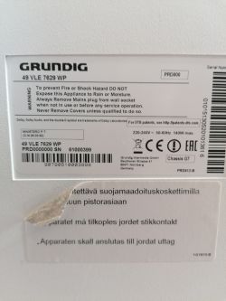 Grundig 49 VLE 7629 WP Smart TV: Seeking Suitable Firmware Software & Assistance
