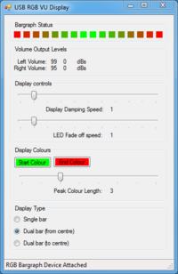 Wskaźnik wysterowania na diodach LED RGB.