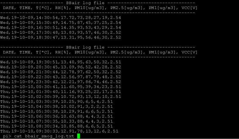 Precyzyjna stacja rejestracji PM z Raspberry i BBair