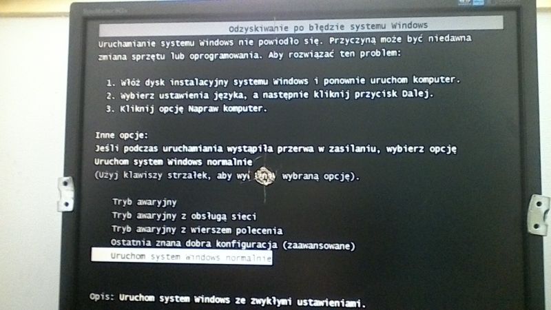Windows 7 - Jak przerwać pętlę instalacyjną po restarcie?