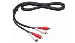 Kabel z trzema złączami RCA w kolorach białym, czerwonym i czarnym.