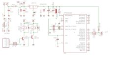 Schemat elektroniczny układu z mikrokontrolerem ATmega328 i modułem RF 433 MHz