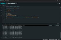 Screenshot from Arduino IDE showing IR module code for ESP32.