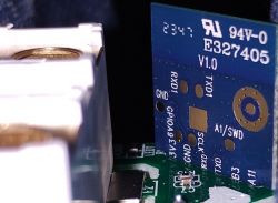 Close-up of PCB with LN882H module and markings.