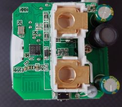 Inside View of Tuya Smart Socket with BK7231N Chip Internal view of a Tuya smart socket with BK7231N chip installed.