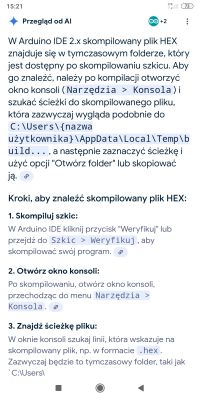 Screenshot with instructions on how to find a HEX file in Arduino IDE 2.x