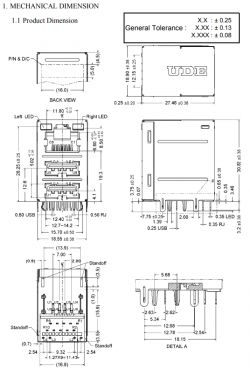 Wnętrze gniazd RJ45 ze zintegrowanym transformatorem sygnałowym Wnętrze gniazd RJ45 ze zintegrowanym transformatorem sygnałowym