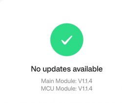 Software Update Window Software update window with a green check mark symbol.