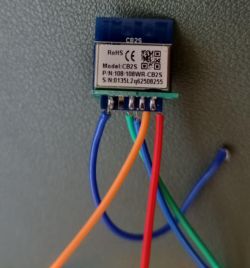 CB2S module with 13 cm RX/TX wires soldered to pins