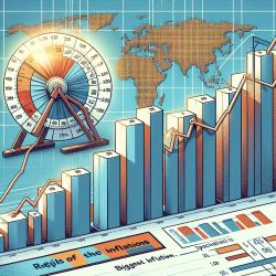 Ilustracja przedstawiająca wykresy i kompas z mapą świata, symbolizujące ekonomiczne zmiany i inflację.